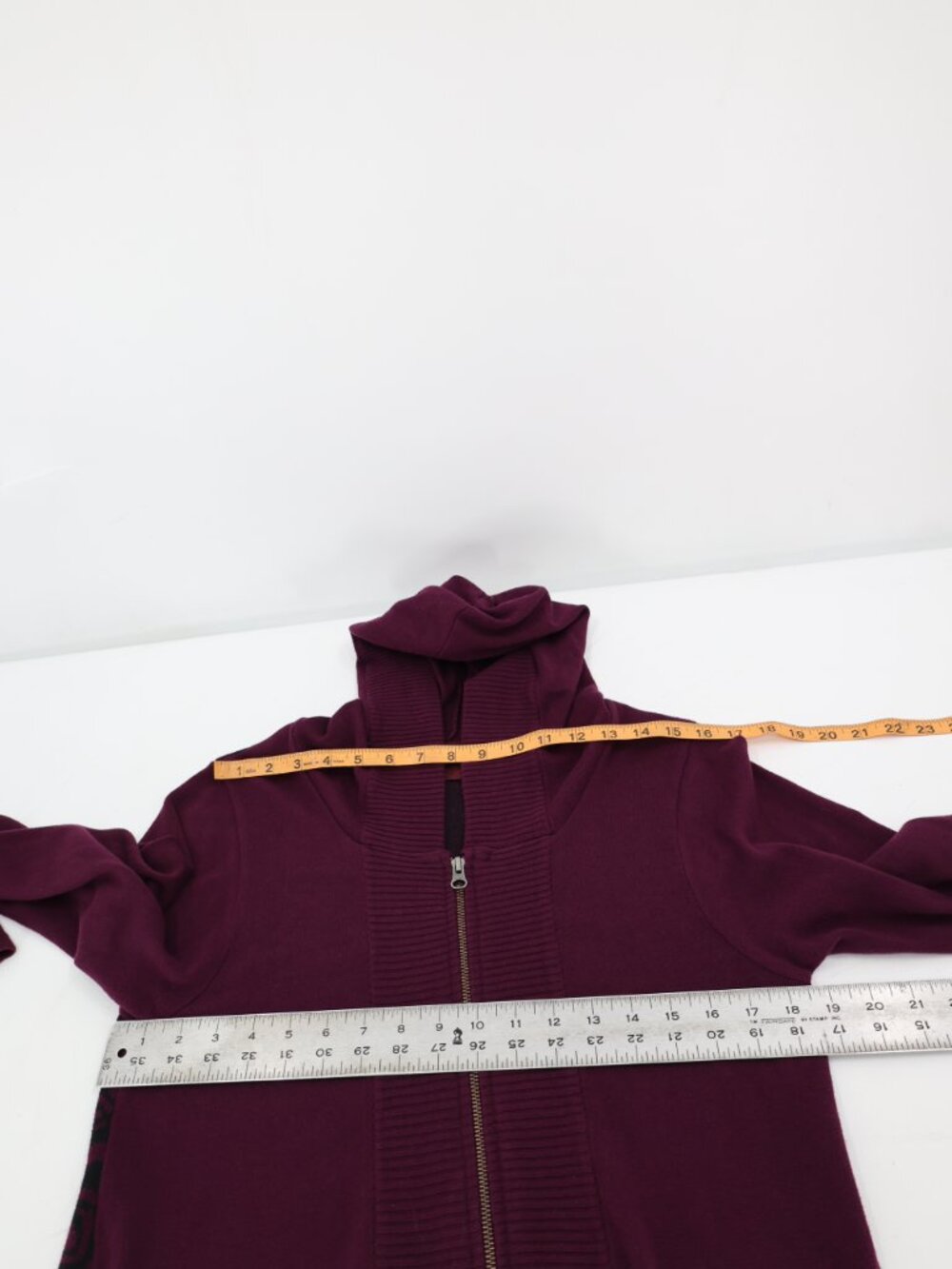 PrAna Sweater Womens Medium misha duster Zip Up Hooded Organic Cotton Ribbed - Picture 11 of 11